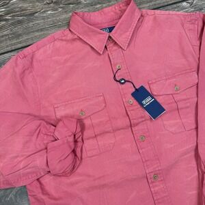 Polo Ralph Lauren Men's Classic Fit Chino Workshirt Salt Washed Red Size XL NWT